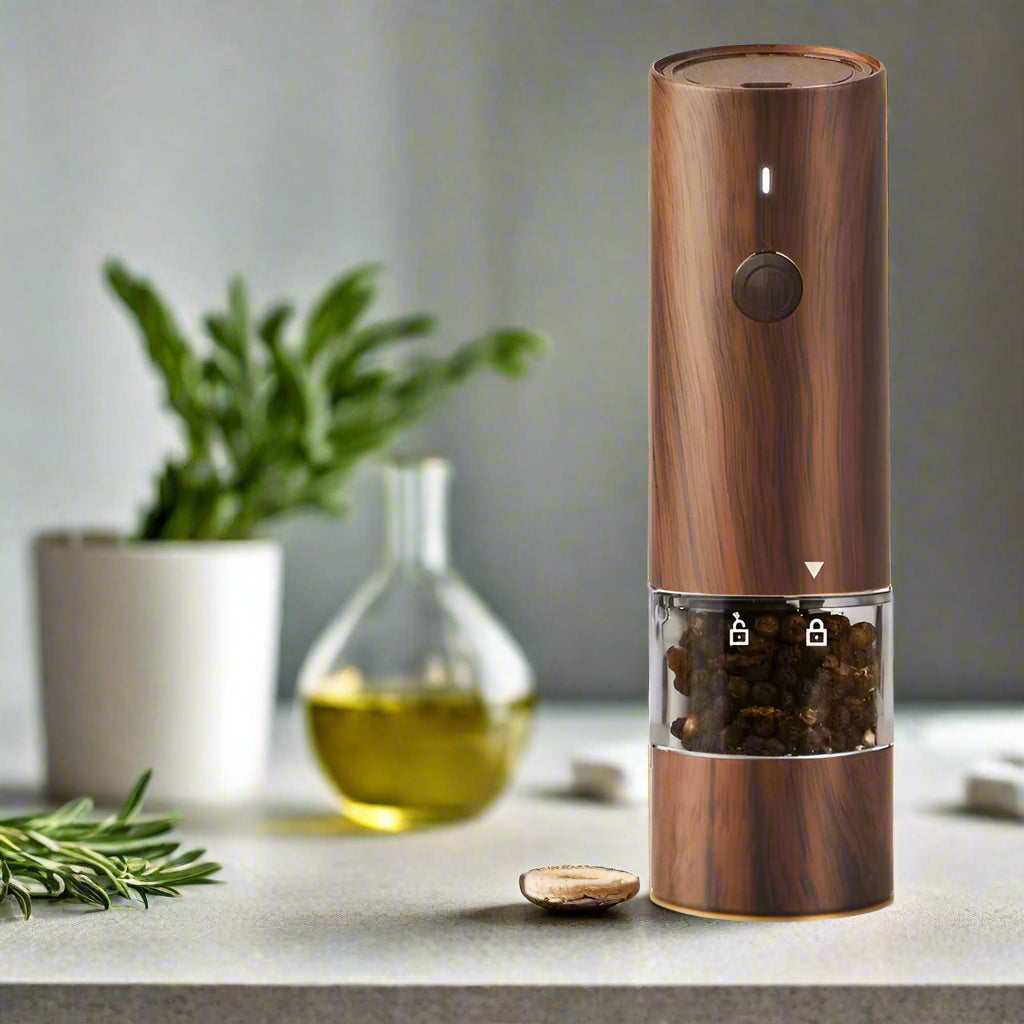 USB Rechargeable Electric Salt and Pepper Grinder - Adjustable Coarseness, Refillable Mill for BBQ and Kitchen Cooking